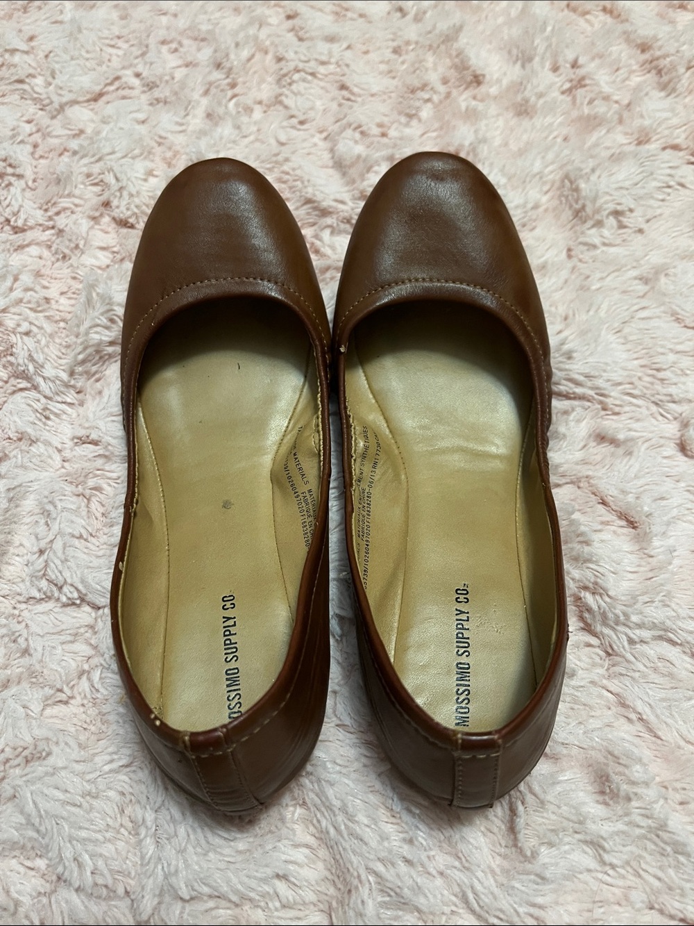 Mossimo Supply Co. Cognac Brown Leather Ballet Flats
